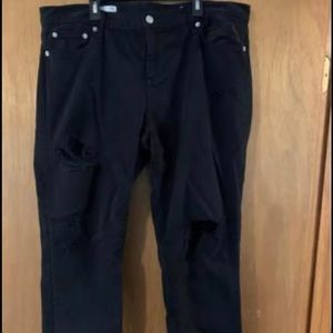 GAP Destroyed Ankle Length Jeans Sz 33R(16) Black